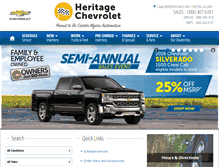 Tablet Screenshot of heritagechevrolet.com